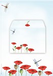 briefpapierset klaprozen